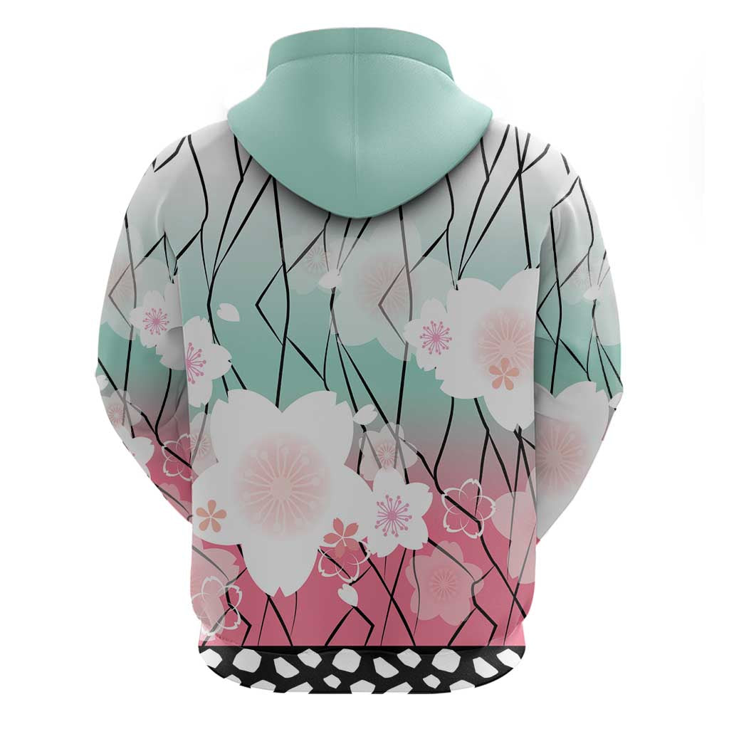Japanese Kocho Pattern Zip Hoodie Insect Pillar Butterfly Flower Fairy - Wonder Print Shop
