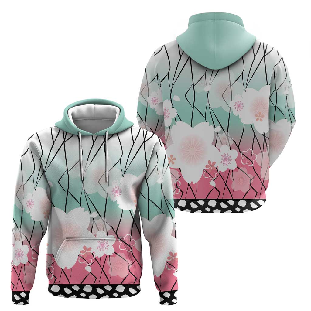 Japanese Kocho Pattern Zip Hoodie Insect Pillar Butterfly Flower Fairy - Wonder Print Shop