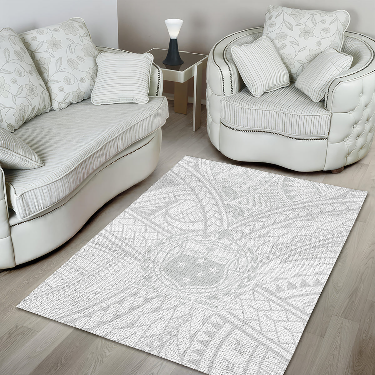 Samoa Lotu Tamaiti Area Rug Polynesian White Sunday Simple LT9 - Wonder Print Shop