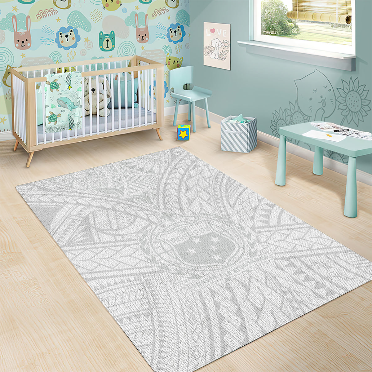 Samoa Lotu Tamaiti Area Rug Polynesian White Sunday Simple LT9 - Wonder Print Shop