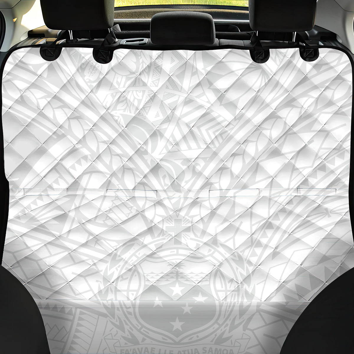 Samoa Lotu Tamaiti Back Car Seat Cover Polynesian White Sunday Simple LT9 - Wonder Print Shop