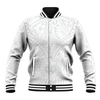 Samoa Lotu Tamaiti Baseball Jacket Polynesian White Sunday Simple LT9 - Wonder Print Shop