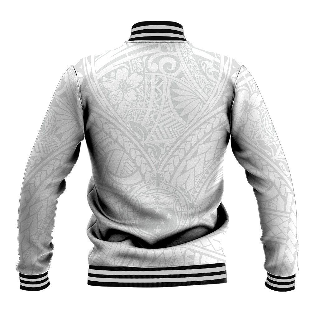 Samoa Lotu Tamaiti Baseball Jacket Polynesian White Sunday Simple LT9 - Wonder Print Shop