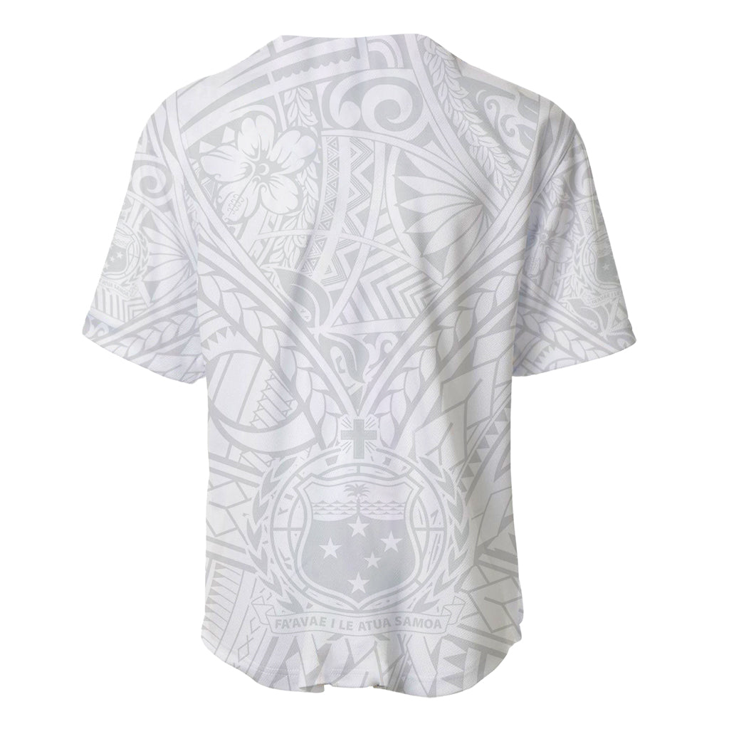Samoa Lotu Tamaiti Baseball Jersey Polynesian White Sunday Simple LT9 - Wonder Print Shop
