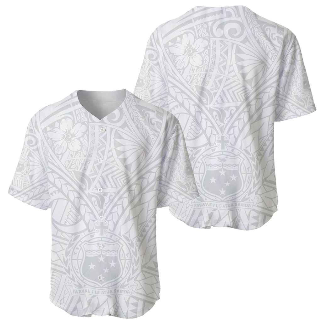 Samoa Lotu Tamaiti Baseball Jersey Polynesian White Sunday Simple LT9 - Wonder Print Shop