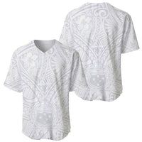 Samoa Lotu Tamaiti Baseball Jersey Polynesian White Sunday Simple LT9 - Wonder Print Shop