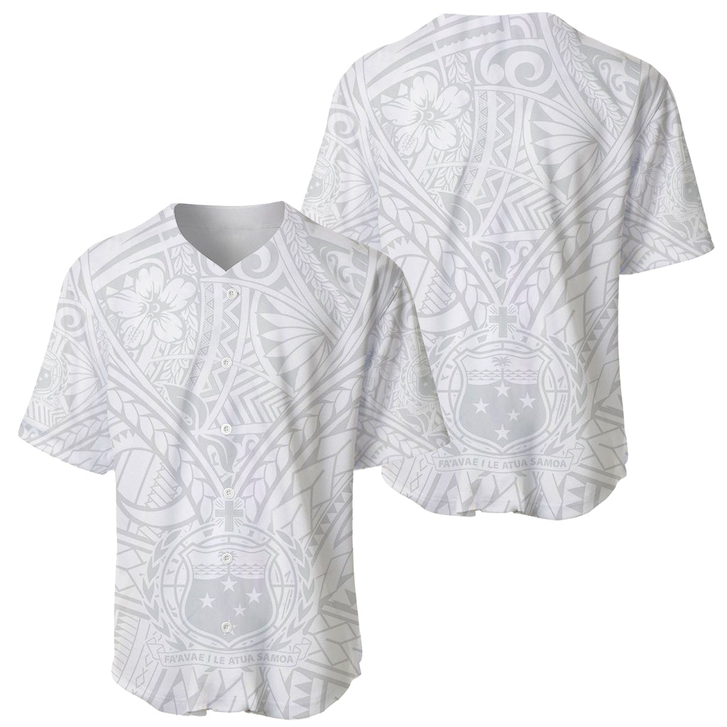 Samoa Lotu Tamaiti Baseball Jersey Polynesian White Sunday Simple LT9 - Wonder Print Shop