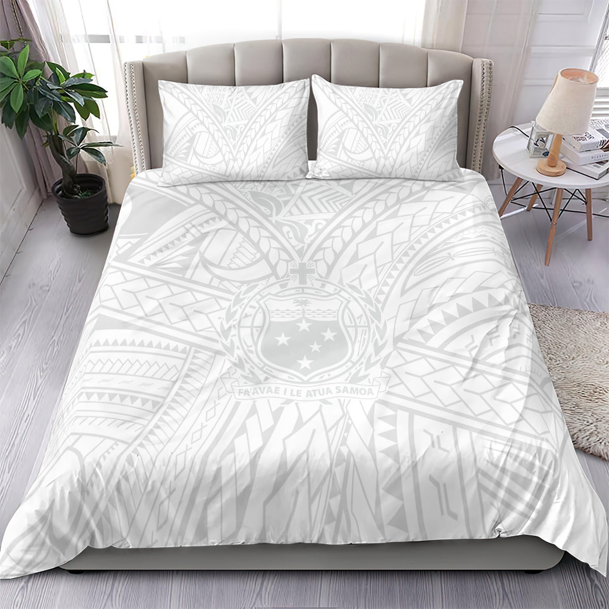 Samoa Lotu Tamaiti Bedding Set Polynesian White Sunday Simple LT9 - Wonder Print Shop