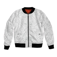Samoa Lotu Tamaiti Bomber Jacket Polynesian White Sunday Simple LT9 - Wonder Print Shop