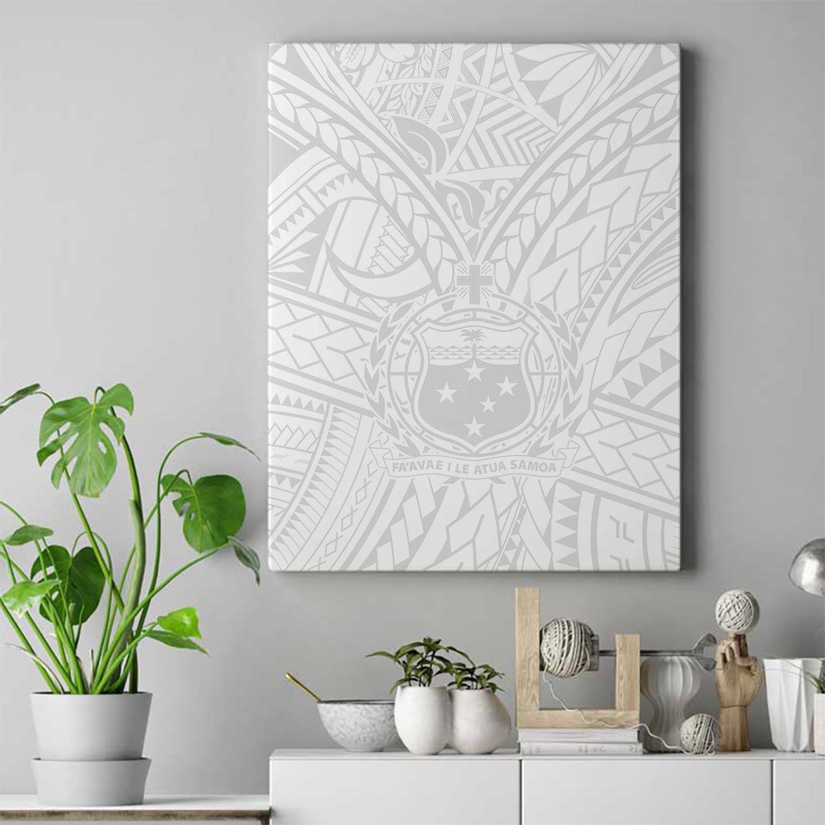 Samoa Lotu Tamaiti Canvas Wall Art Polynesian White Sunday Simple LT9 - Wonder Print Shop