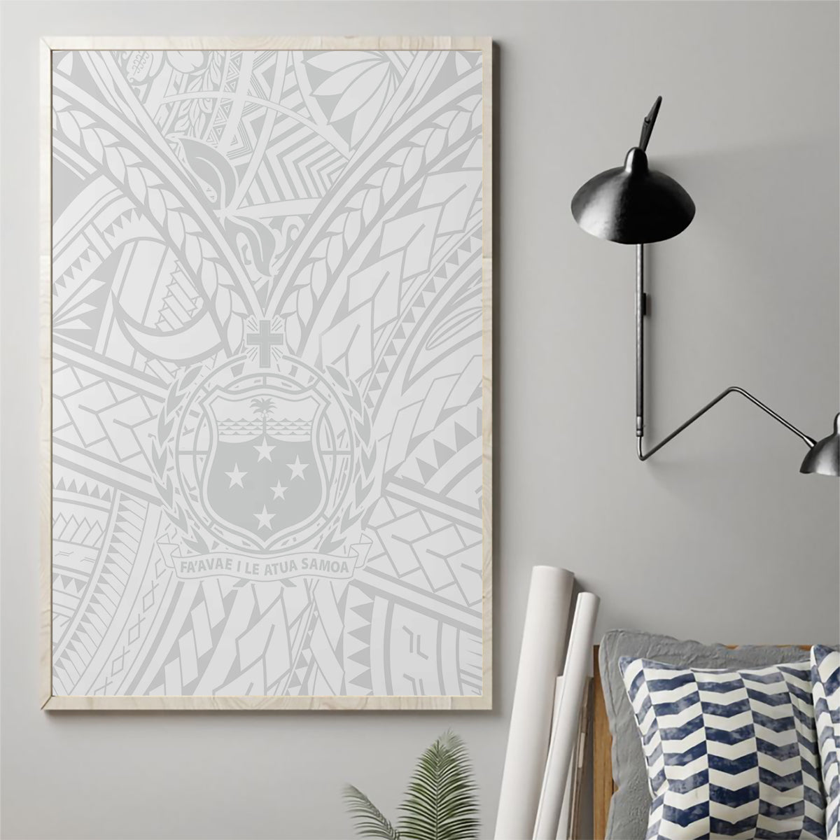 Samoa Lotu Tamaiti Canvas Wall Art Polynesian White Sunday Simple LT9 - Wonder Print Shop