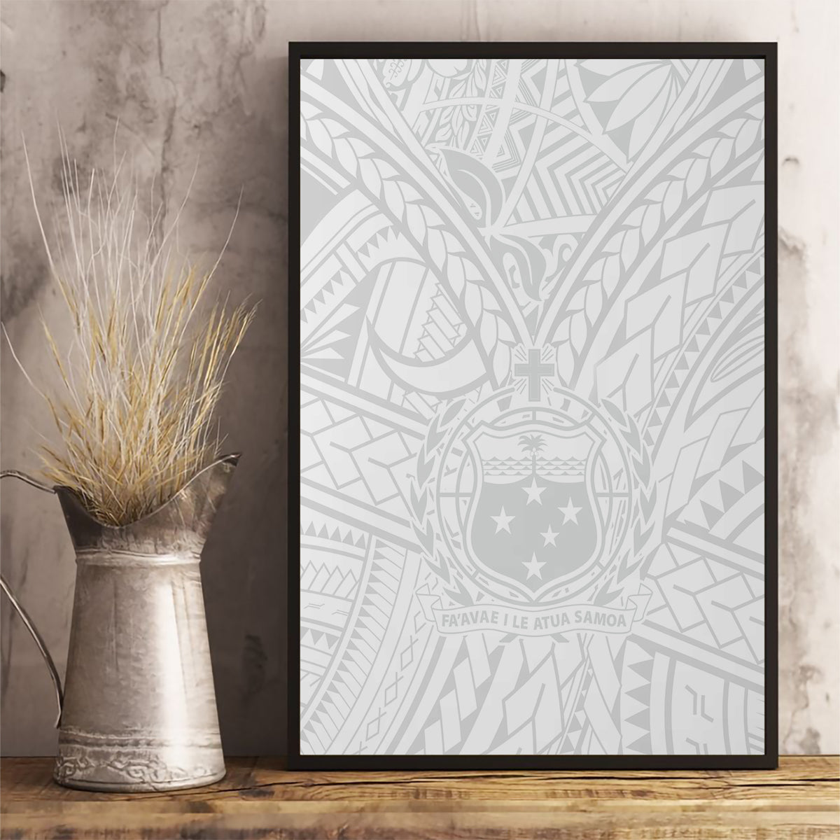 Samoa Lotu Tamaiti Canvas Wall Art Polynesian White Sunday Simple LT9 - Wonder Print Shop