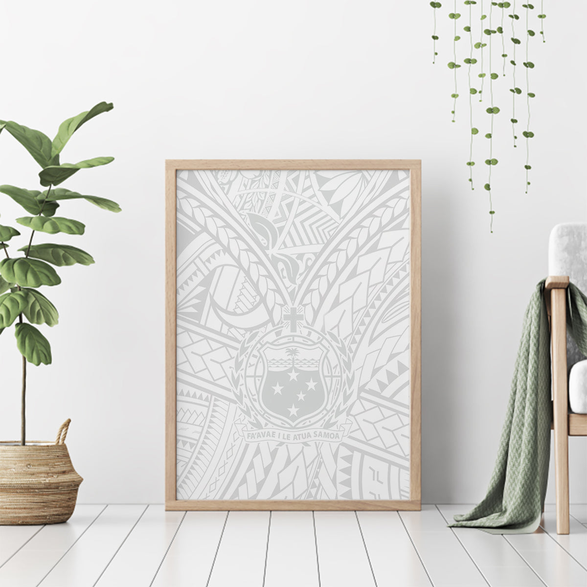 Samoa Lotu Tamaiti Canvas Wall Art Polynesian White Sunday Simple LT9 - Wonder Print Shop