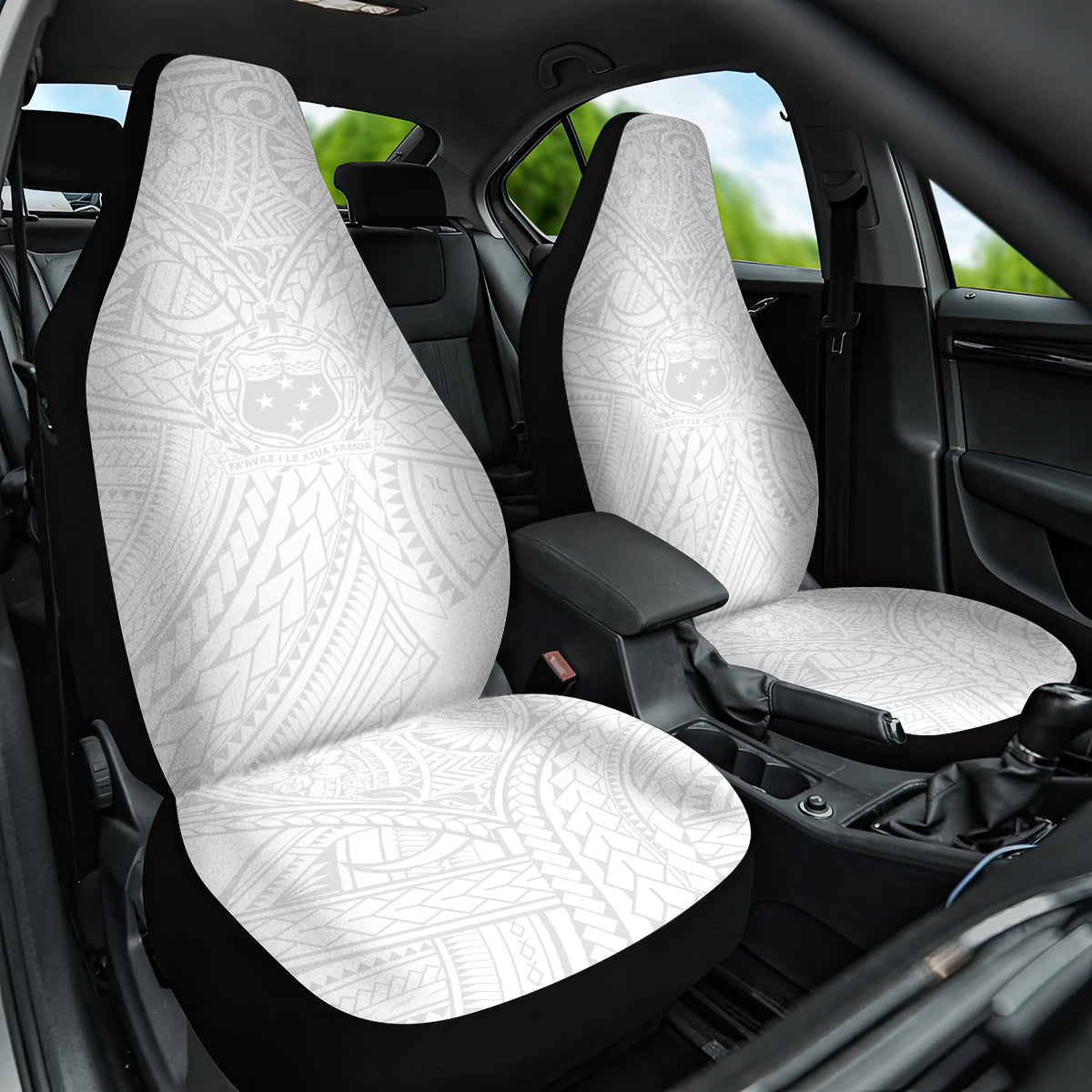 Samoa Lotu Tamaiti Car Seat Cover Polynesian White Sunday Simple LT9 - Wonder Print Shop