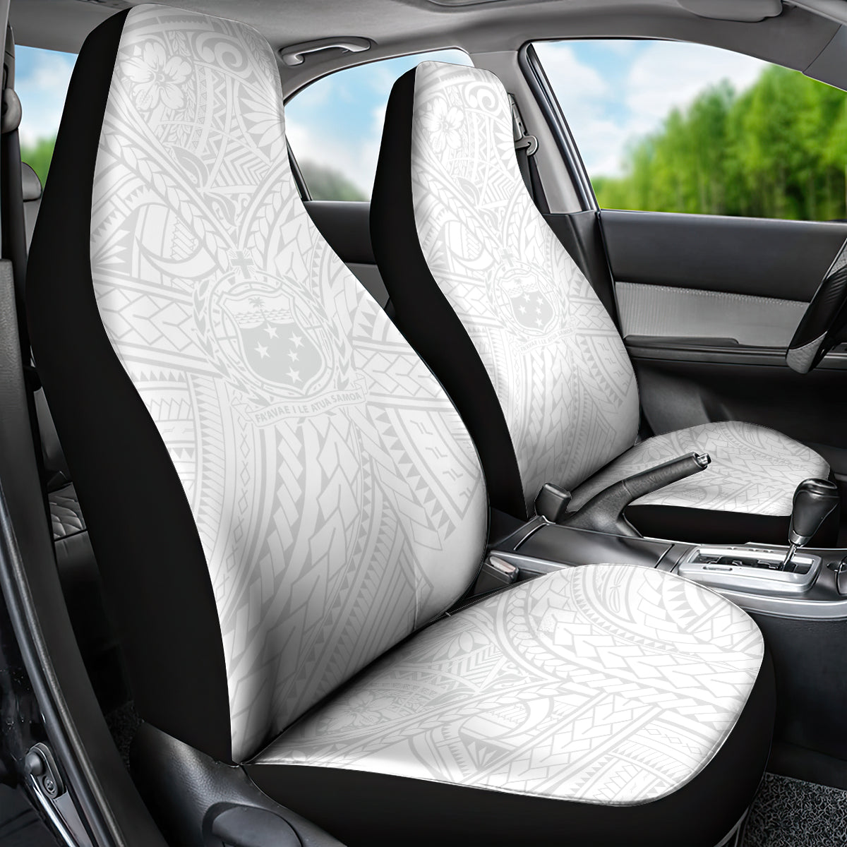 Samoa Lotu Tamaiti Car Seat Cover Polynesian White Sunday Simple LT9 - Wonder Print Shop