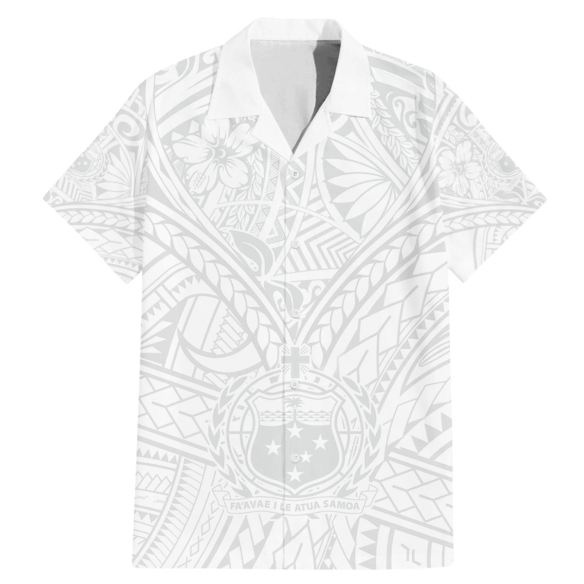 Samoa Lotu Tamaiti Family Matching Mermaid Dress and Hawaiian Shirt Polynesian White Sunday Simple LT9 - Wonder Print Shop