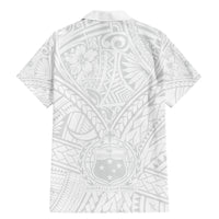 Samoa Lotu Tamaiti Family Matching Mermaid Dress and Hawaiian Shirt Polynesian White Sunday Simple LT9 - Wonder Print Shop