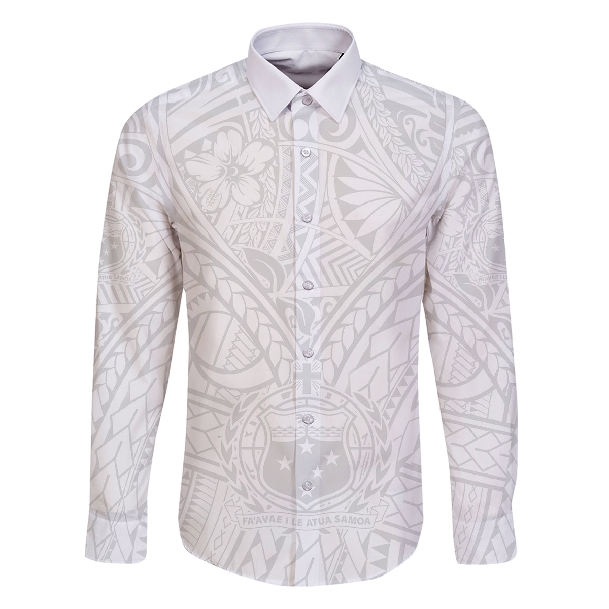 Samoa Lotu Tamaiti Family Matching Off Shoulder Short Dress and Hawaiian Shirt Polynesian White Sunday Simple LT9 - Wonder Print Shop