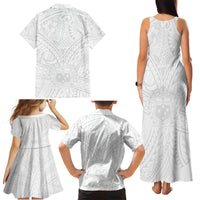 Samoa Lotu Tamaiti Family Matching Tank Maxi Dress and Hawaiian Shirt Polynesian White Sunday Simple - Wonder Print Shop