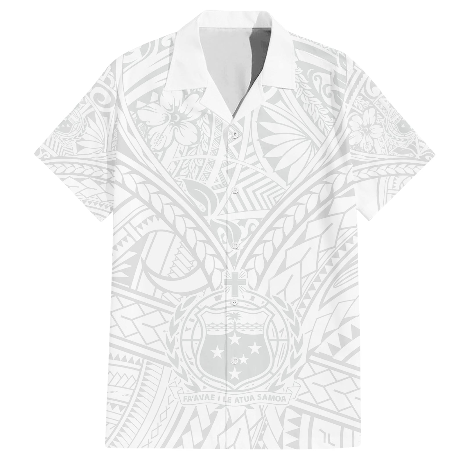 Samoa Lotu Tamaiti Hawaiian Shirt Polynesian White Sunday Simple - Wonder Print Shop