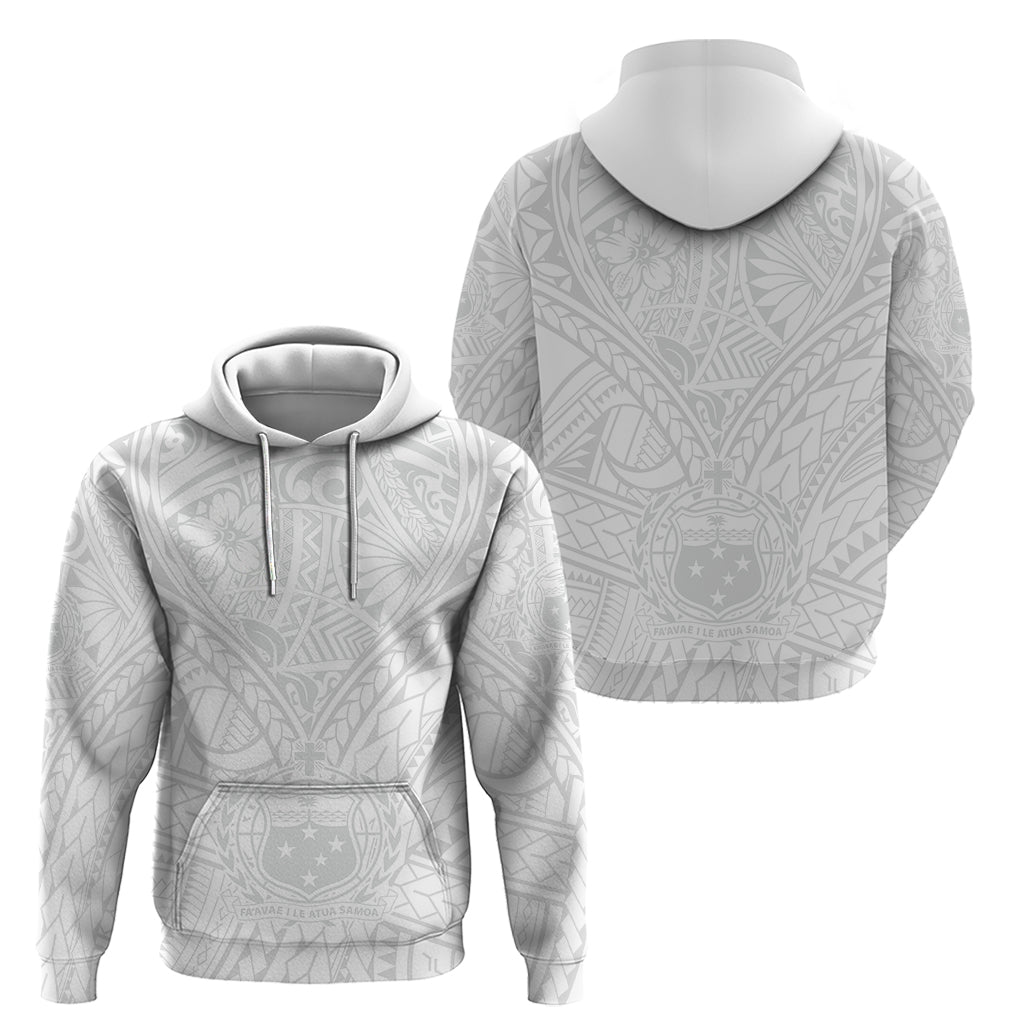 Samoa Lotu Tamaiti Hoodie Polynesian White Sunday Simple - Wonder Print Shop