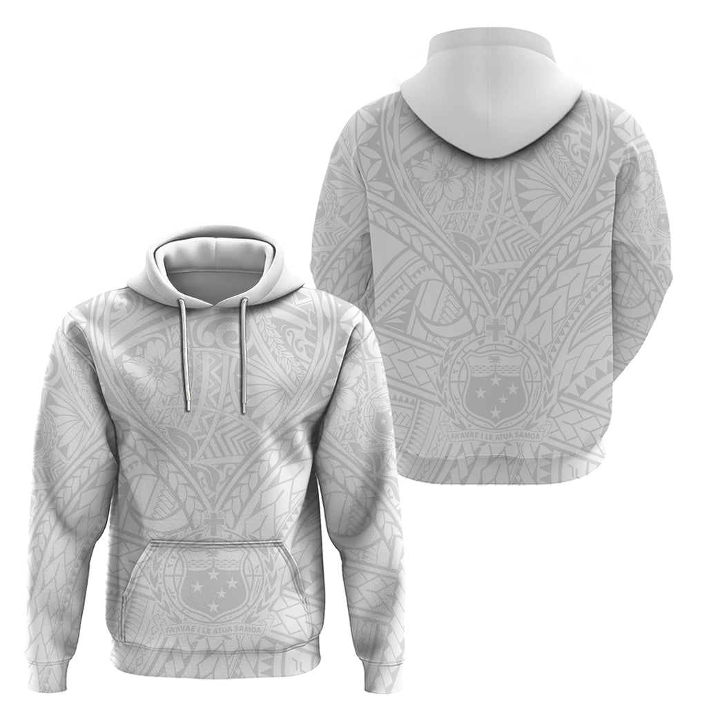 Samoa Lotu Tamaiti Hoodie Polynesian White Sunday Simple - Wonder Print Shop