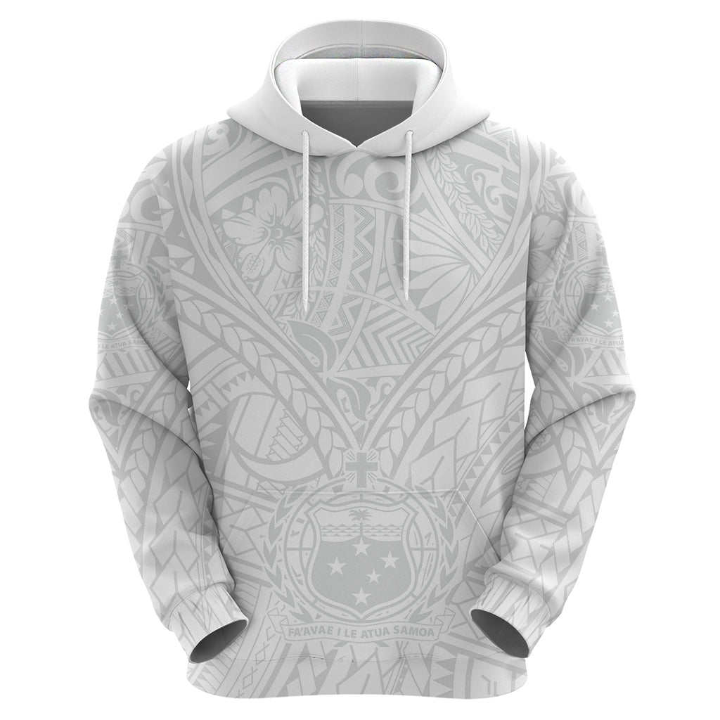 Samoa Lotu Tamaiti Hoodie Polynesian White Sunday Simple - Wonder Print Shop