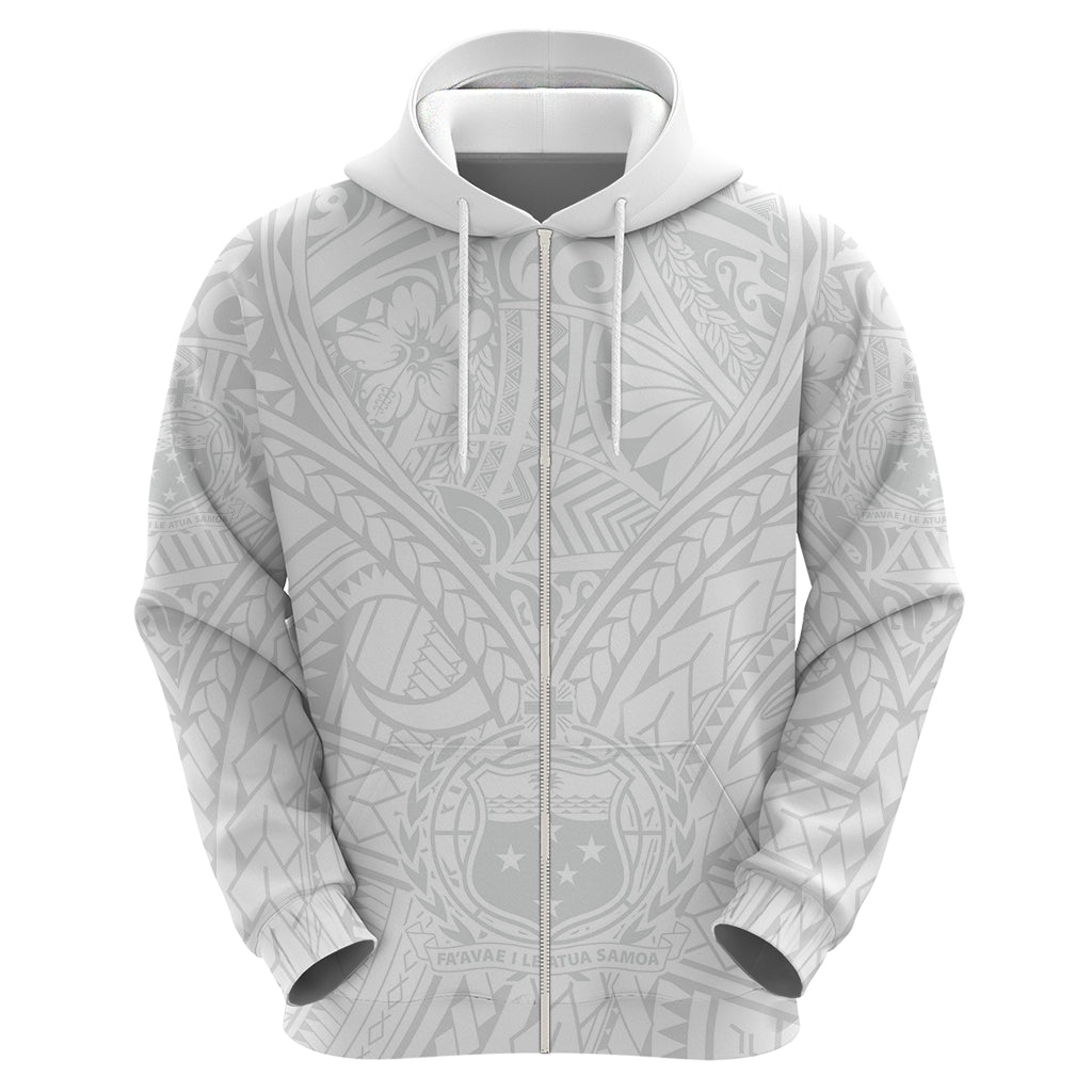 Samoa Lotu Tamaiti Hoodie Polynesian White Sunday Simple - Wonder Print Shop