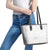 Samoa Lotu Tamaiti Leather Tote Bag Polynesian White Sunday Simple - Wonder Print Shop