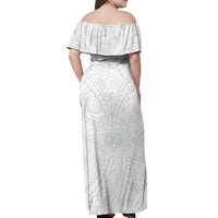 Samoa Lotu Tamaiti Off Shoulder Maxi Dress Polynesian White Sunday Simple - Wonder Print Shop