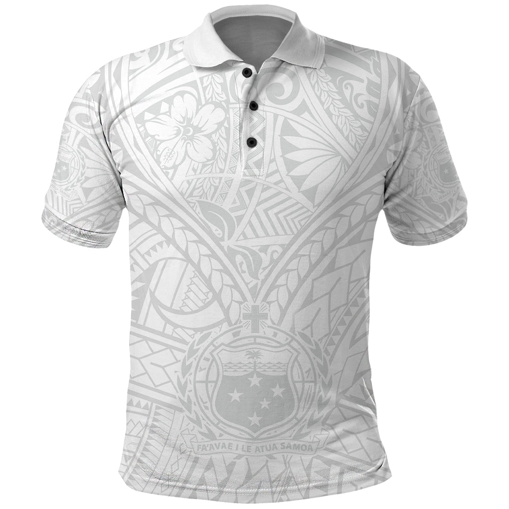 Samoa Lotu Tamaiti Polo Shirt Polynesian White Sunday Simple - Wonder Print Shop