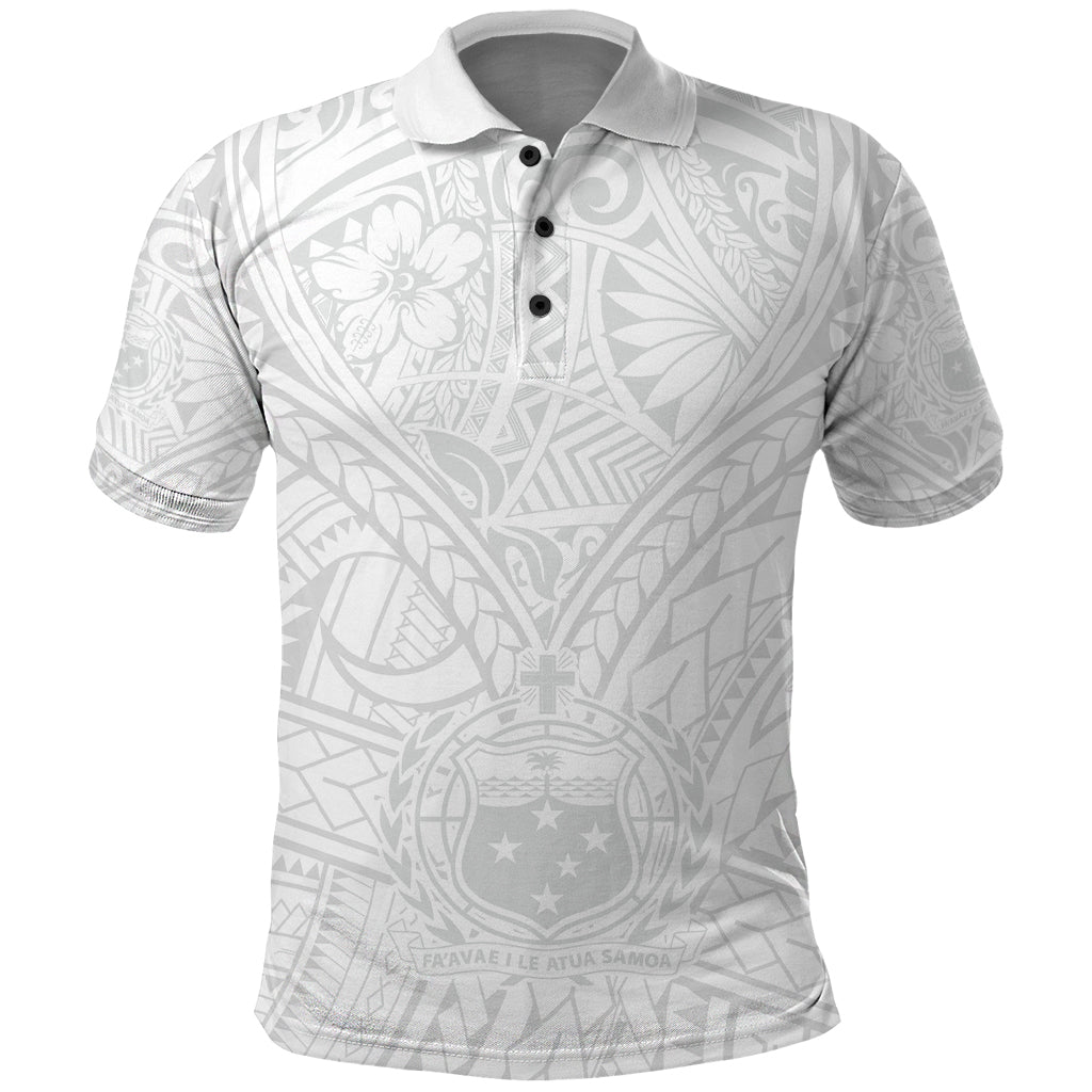 Samoa Lotu Tamaiti Polo Shirt Polynesian White Sunday Simple - Wonder Print Shop