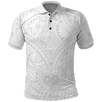Samoa Lotu Tamaiti Polo Shirt Polynesian White Sunday Simple - Wonder Print Shop