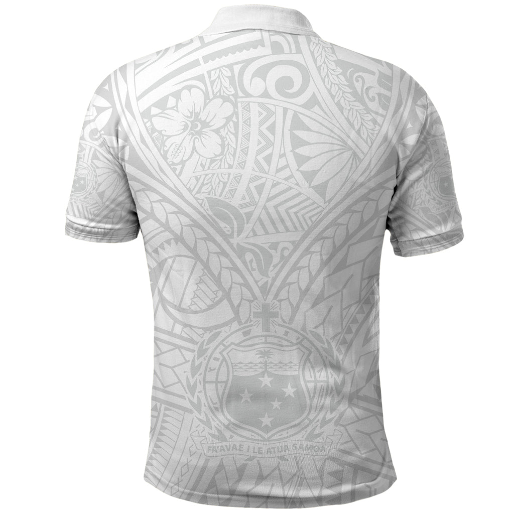 Samoa Lotu Tamaiti Polo Shirt Polynesian White Sunday Simple - Wonder Print Shop