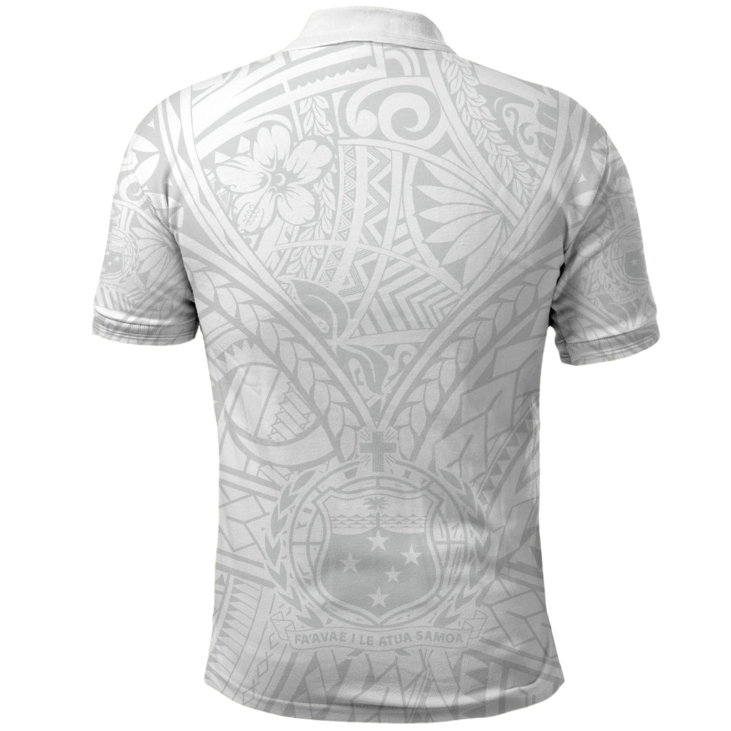 Samoa Lotu Tamaiti Polo Shirt Polynesian White Sunday Simple - Wonder Print Shop