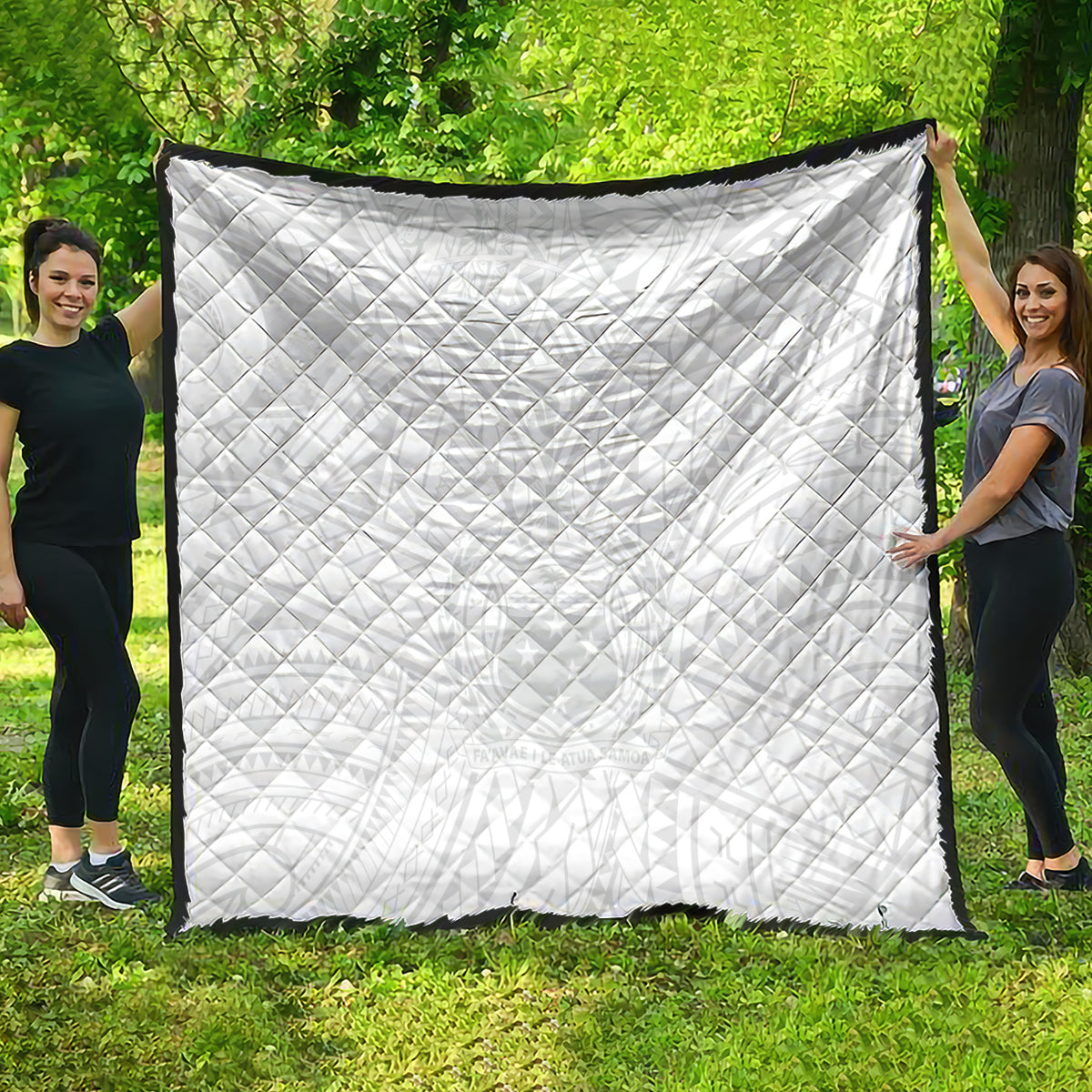 Samoa Lotu Tamaiti Quilt Polynesian White Sunday Simple - Wonder Print Shop