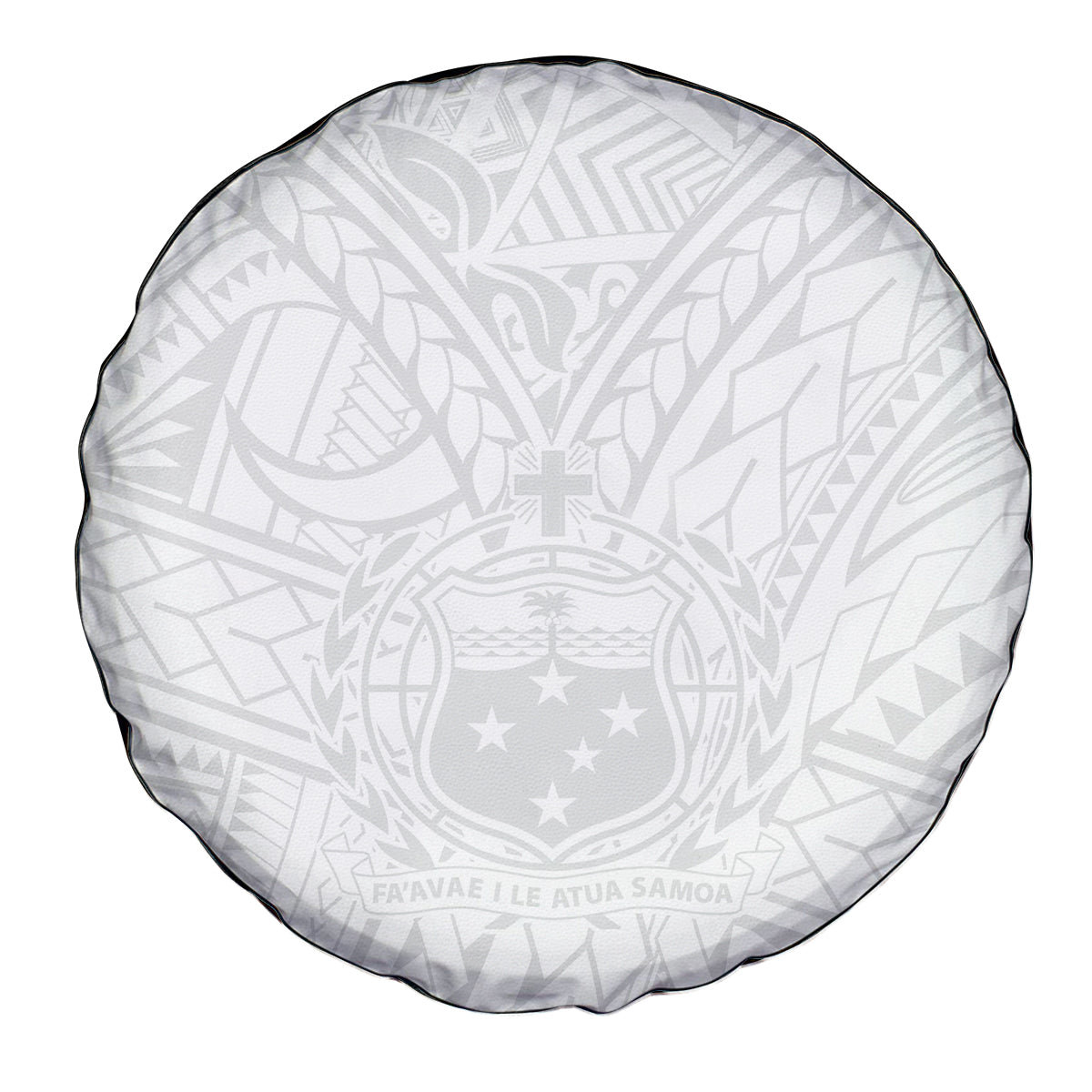 Samoa Lotu Tamaiti Spare Tire Cover Polynesian White Sunday Simple - Wonder Print Shop