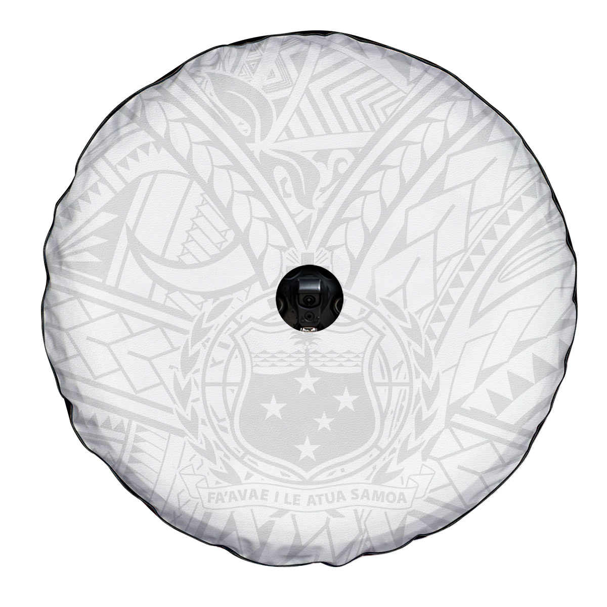 Samoa Lotu Tamaiti Spare Tire Cover Polynesian White Sunday Simple - Wonder Print Shop