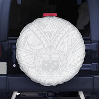 Samoa Lotu Tamaiti Spare Tire Cover Polynesian White Sunday Simple - Wonder Print Shop