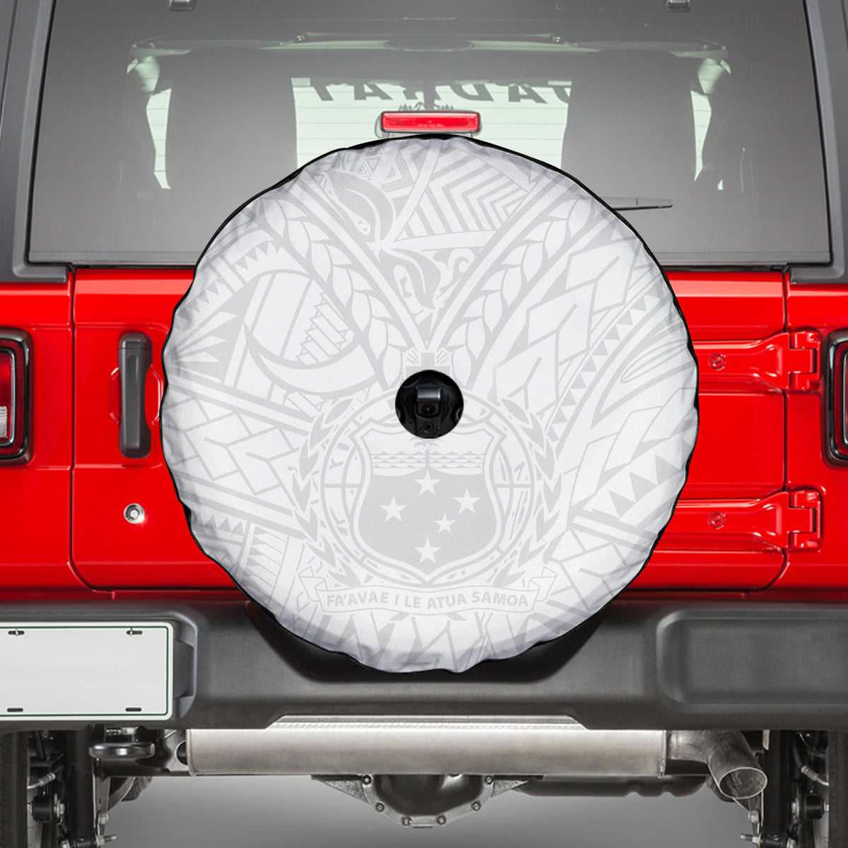 Samoa Lotu Tamaiti Spare Tire Cover Polynesian White Sunday Simple - Wonder Print Shop