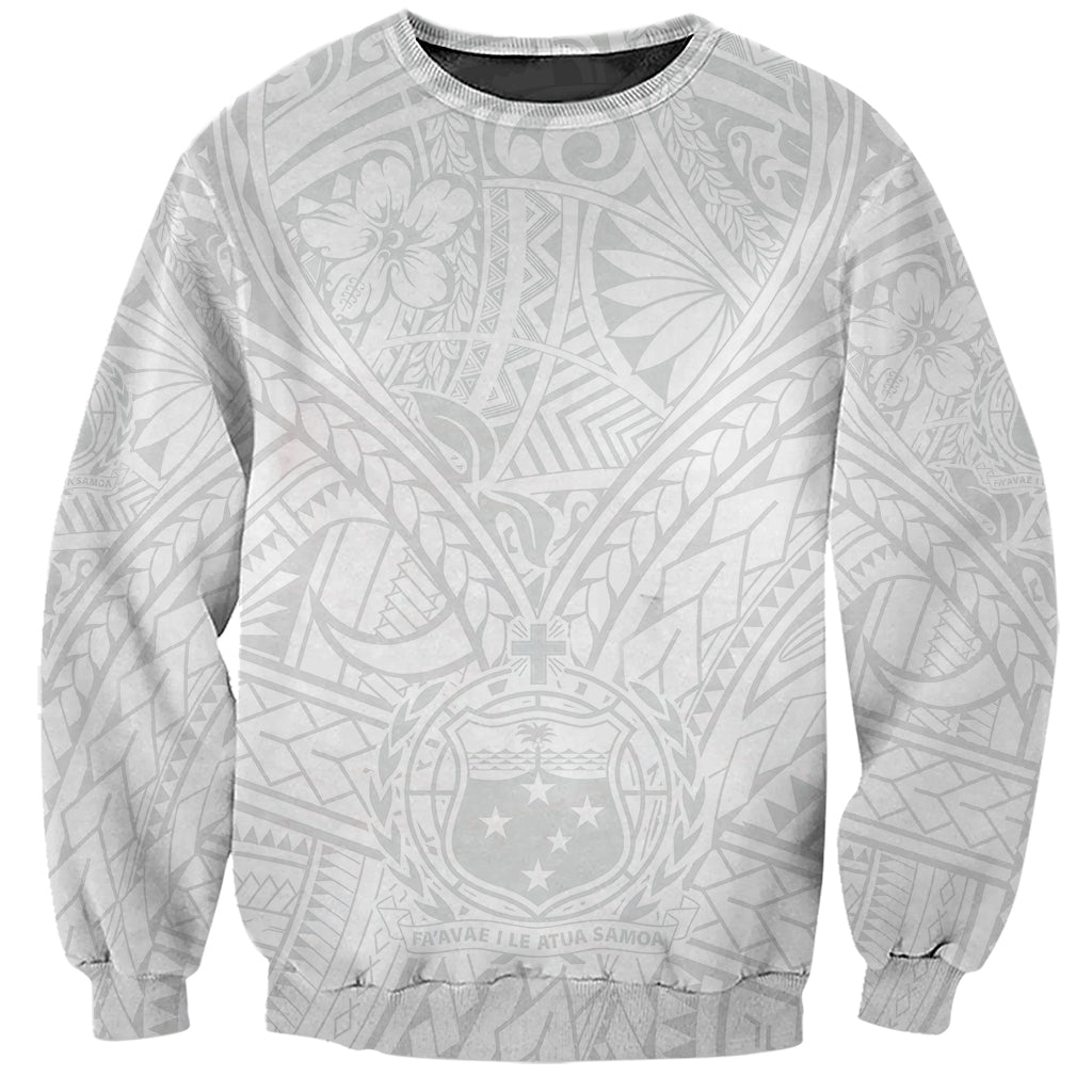 Samoa Lotu Tamaiti Sweatshirt Polynesian White Sunday Simple - Wonder Print Shop