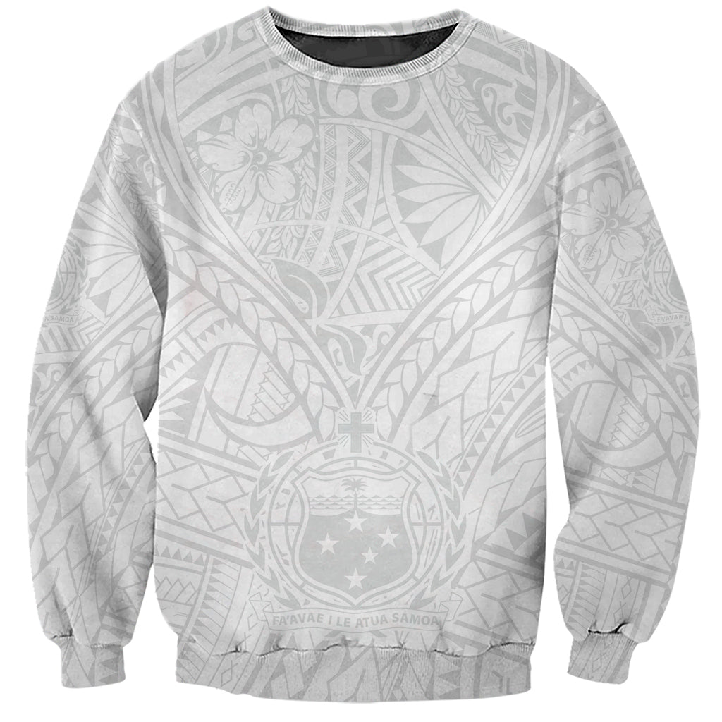 Samoa Lotu Tamaiti Sweatshirt Polynesian White Sunday Simple - Wonder Print Shop