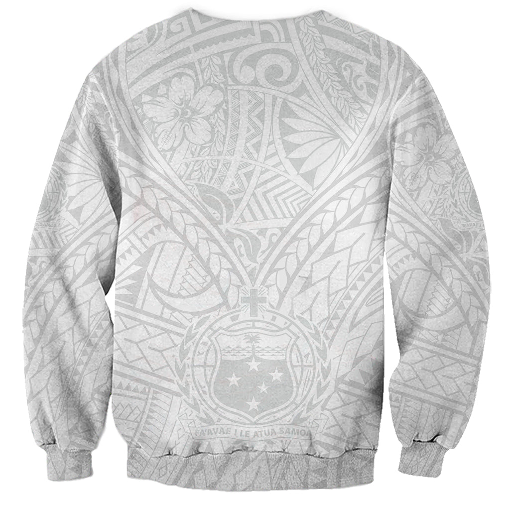 Samoa Lotu Tamaiti Sweatshirt Polynesian White Sunday Simple - Wonder Print Shop