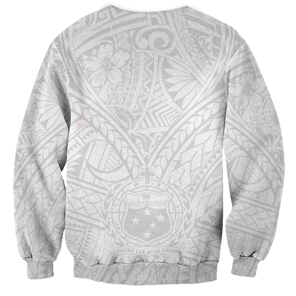 Samoa Lotu Tamaiti Sweatshirt Polynesian White Sunday Simple - Wonder Print Shop
