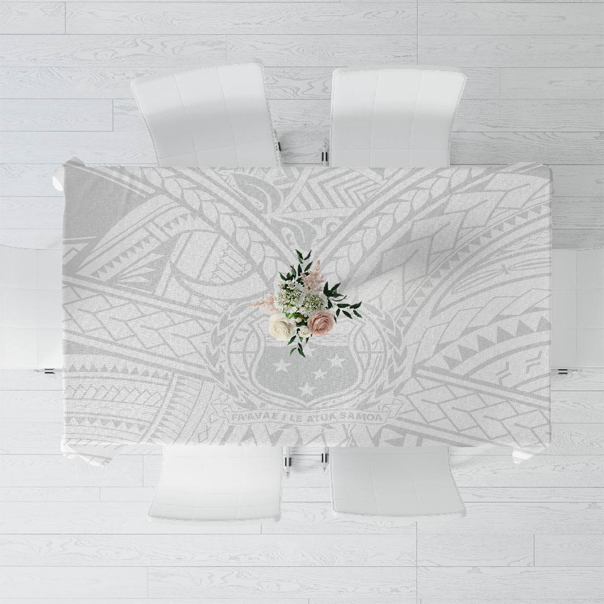 Samoa Lotu Tamaiti Tablecloth Polynesian White Sunday Simple - Wonder Print Shop