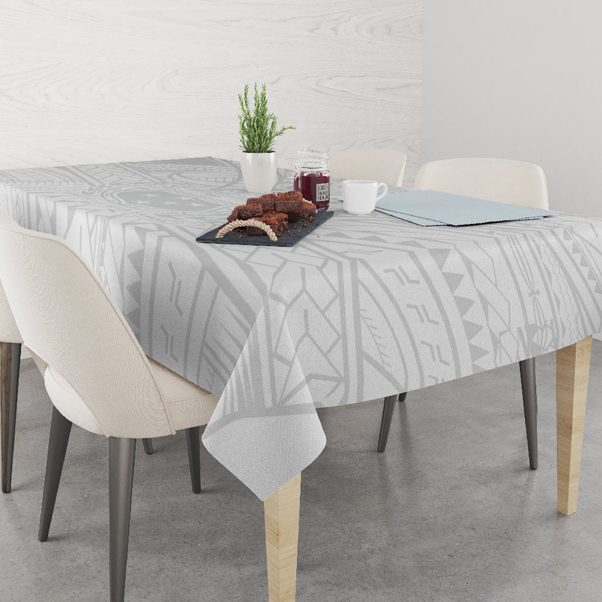 Samoa Lotu Tamaiti Tablecloth Polynesian White Sunday Simple - Wonder Print Shop