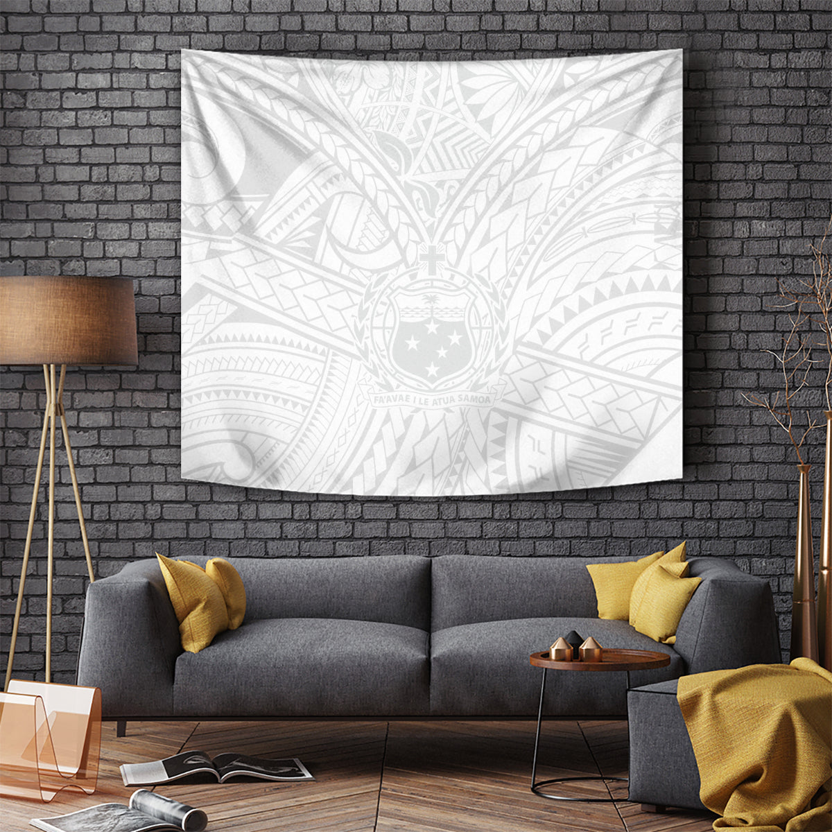 Samoa Lotu Tamaiti Tapestry Polynesian White Sunday Simple - Wonder Print Shop