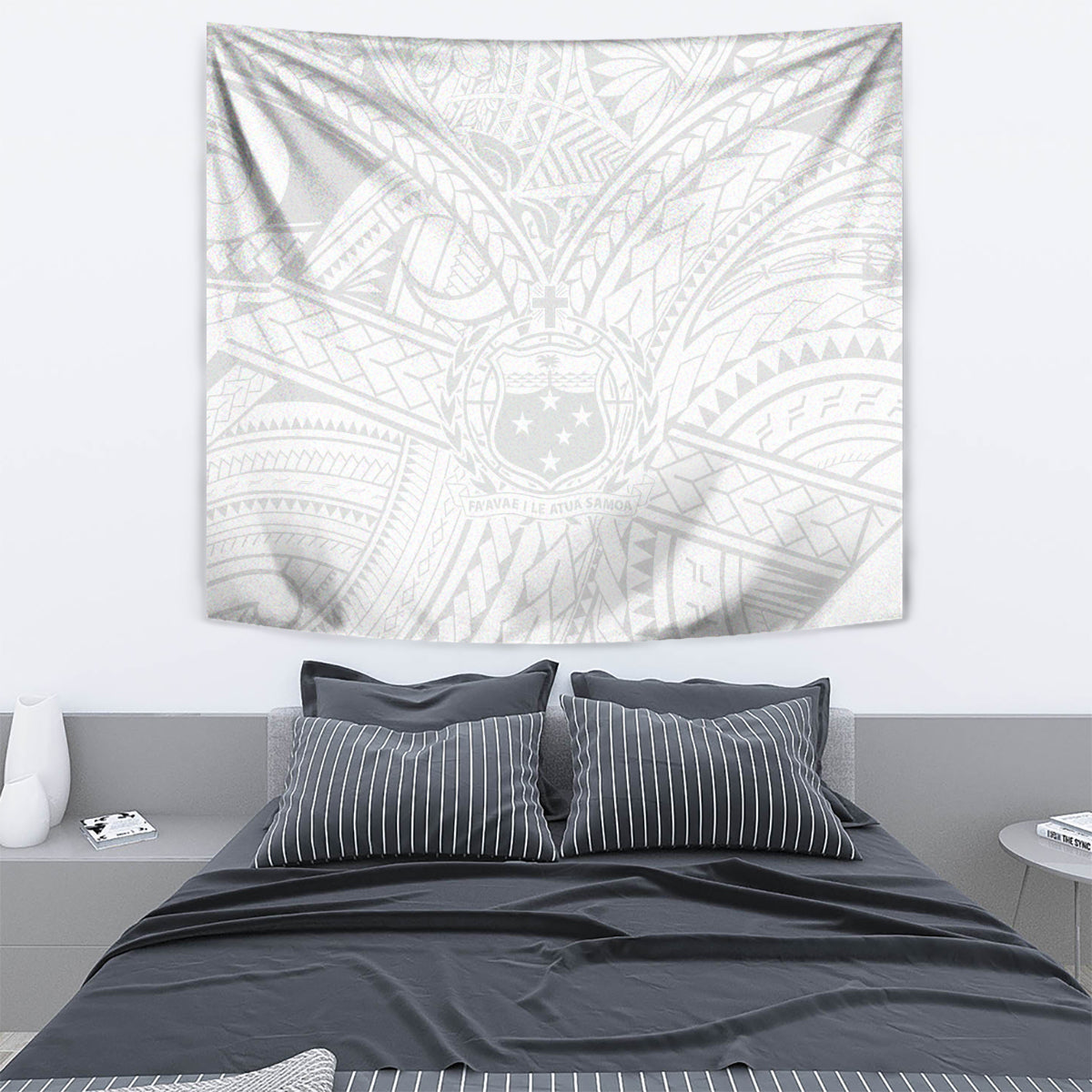 Samoa Lotu Tamaiti Tapestry Polynesian White Sunday Simple - Wonder Print Shop