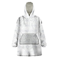 Samoa Lotu Tamaiti Wearable Blanket Hoodie Polynesian White Sunday Simple - Wonder Print Shop