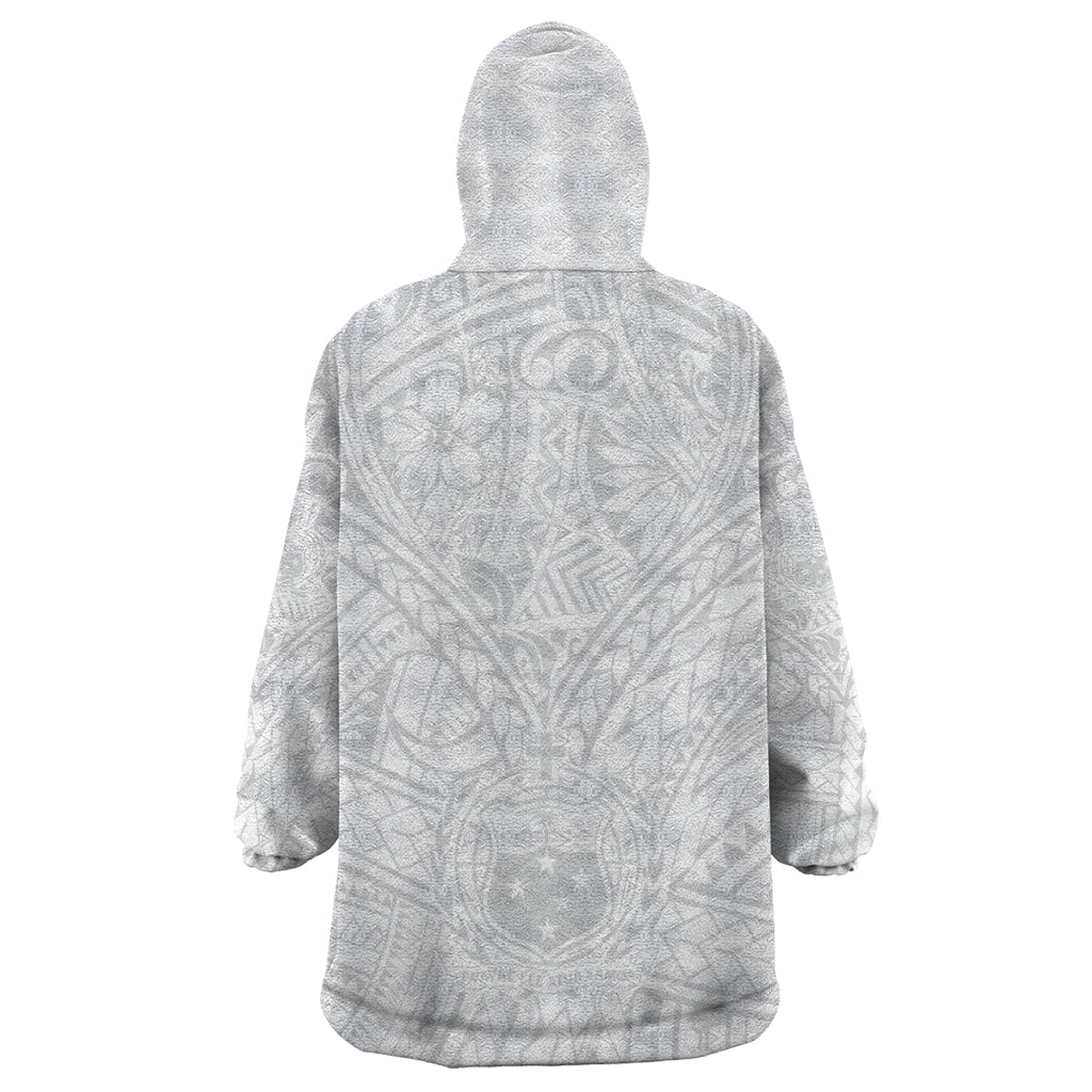 Samoa Lotu Tamaiti Wearable Blanket Hoodie Polynesian White Sunday Simple - Wonder Print Shop
